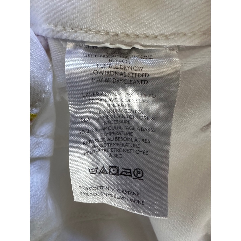 Maeve Anthropologie The Colette Wide Leg Crop Pants White 27 High Rise Utility - Picture 7 of 10